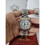 PROKING Silver Men’s Watch With Number Dial And Date – Stainless Steel Band, Quartz Movement