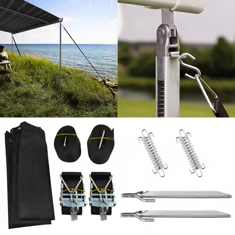 For Thule Awning Storm Hold Down Side Straps Canopy Securing Hooks Caravan Motorhome Storm Wind Pair