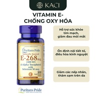 Vitamin E 268mg (400IU) With Selenium 50mg Puritan Pride Chống Lão Hóa Da
