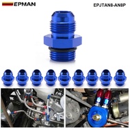 EPMAN 10PCS AN8 Flare Male To AN8 Straight Aluminum Adapter Fuel Hose Line Fittings EPJTAN8-AN8P