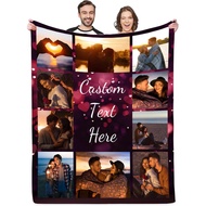 Personalized Blankets with Photos Custom Valentines Day Gifts for Him and Her I Love You Customized 