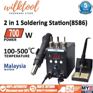 WilkTool 2 in 1 Soldering Station 8586 Hot Air Gun Soldering iron Rework Station Welding Repair Tool