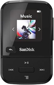 SanDisk 32GB Clip Sport Go MP3 Player, Black - LED Screen and FM Radio - SDMX30-032G-G46K