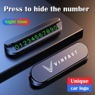 Vinfast Noctilucent Hidden Parking Number Plate Car Creative Interior Decorations for Vf 8 Vf 9 Vf E