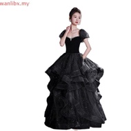 Banquet Black Off Shoulder Sequins Glitter Evening Dress For Women 2024 Luxury High-End New Glamorou