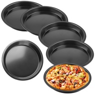 Set of 6 Pizza Plates Round Pizza Plates Diameter 20 CmSteel Pizza Pan Non-Stick Coating Non-Toxic &