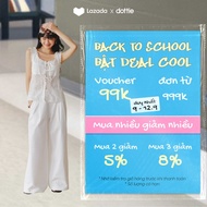 DOTTIE - Quần ống rộng xếp ly - Trắng - Q0397