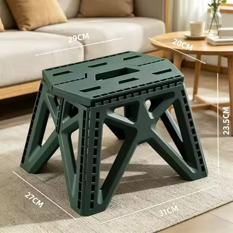 Outdoor Portable Folding Small Stool, High Load Bearing Durable Green Inward Fold Chair for Fishing