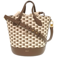 全新未使用 Bally 8HOURS 水桶包 6304523 皮革棕褐色單肩包 0622 [二手] BALLY