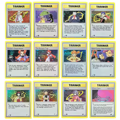 PTCG Proxy Cards Trainer Blaine Gym Challenge Chaos Gym Sabrina Giovanni Erika Hobbies Rare Collecti