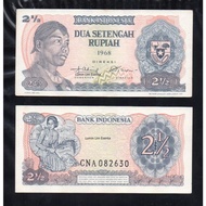Inti 1107 Indonesia 2-Setengah Rupiah Soedirman 1968 Aunc Flek Per 1