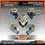 UNIVERSAL FULL FACE HELMET STRIPING STICKER/HALF FACE WINTER TEST 2016 SNOWMAN MOTIF