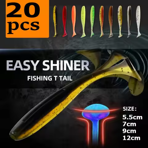 20pcs Easy Shiner Fishing Lures 5.5cm 7cm 9cm 12cm Wobblers Carp Fishing Soft Lures Artificial Plast