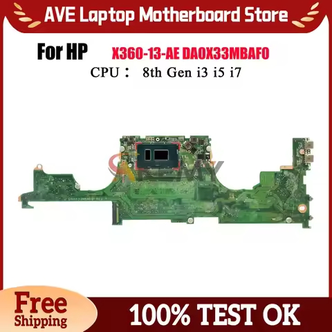 DA0X33MBAF0 For HP Spectre X360 13-AE Laptop Motherboard With i5 i7 8th Gen CPU 8GB 16GB RAM 941883-
