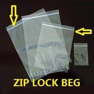 Zip Beg ( 100pcs+-) Zip Lock Zipper Plastic Transparent Quality - Clear Zip Lock Plastik Beg Berkual