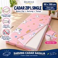 Cadar Zip L Single 90x200 cm Microfiber Brushed Untuk Tilam Hingga 8 cm