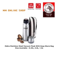 Zebra Stainless Steel Vacuum Flask With Keep Warm Bag 0.45L 0.8L 1.0L