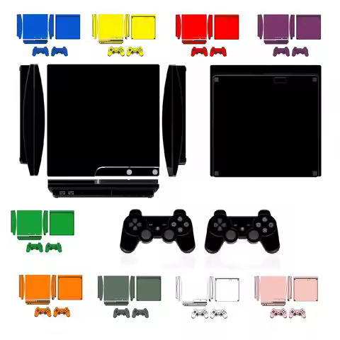 Various Colors Available Pure Clean Solid Vinyl Skin Sticker for Sony PS3 Slim PlayStation 3 Slim sk
