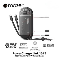 MAZER PowerCharge Link 1545 15000mAh PD45W Power Bank - 2 years warranty
