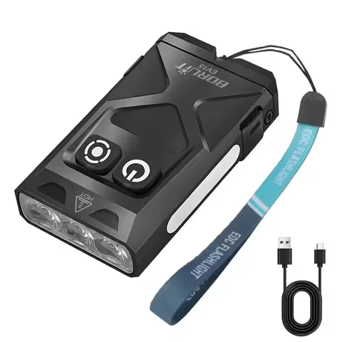 BORUiT EV15 UV Flashlight LED Rechargable Side Lamp RGB Atmosphere Light EDC Keychain Magnetic Campi
