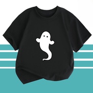 Halloween Kids T-Shirt Pumpkin and Ghost Cartoon Print Casual Spooky Costume Party Wear