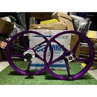 ENKEI Y15ZR/Y16 SPORT RIM G555 SP500 CUSTOM HUB CANDY PURPLE 1.4X1.4 17INCH CRAZY COLOUR 5 BATANG