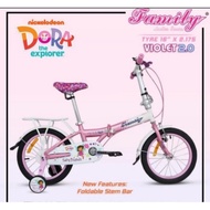 Terlaris Sepeda Lipat Anak Perempuan 16 Inch Family Violet Dora Sepeda