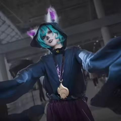 Game LOL The Gloomist Vex Cosplay Costume Women Cute Party Suit Vex Ears Top Pants Full Set Uniform 