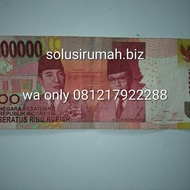UANG LAMA agak KUNO ASLI KELUARAN 2014 rp 100RB CASH 100 100ribu