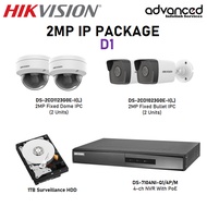 Hikvision CCTV 2MP IP 4-CH Package D1