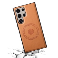 Faux Leather Wallet Case for Samsung S25 Ultra/S24/S23 | with Magsafe Magnet, Card Slots & Kickstand