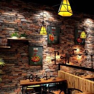 復古懷舊3D立體仿磚紋磚塊磚頭牆紙咖啡館酒吧餐廳文化石紅磚壁紙