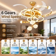 【In stock】[Starry Sky Fan Light] Ceiling Fan Light/LED Fan Light/Living Room Fan Light/Bedroom Fan L