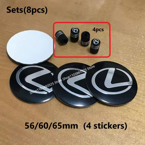 4pcs 56/60/65mm Car Wheels Center Cap Hub stickers Tire Valve Cap For Lexus ES RX GX LS LX IS GS RC 