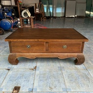 โต๊ะไม้สัก 2 ลิ้นชัก กว้าง 100 x สูง 40 x ลึก 60 cm. (Teak Wooden Table Coffee Table)