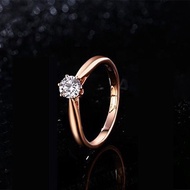 Cổ Điển Nhẫn Cưới Nữ Mãi Mãi Đơn Giản 6 Móng Vuốt Cubic Zirconia 3 Màu Thời Trang Đính Hôn Tặng Nhẫn