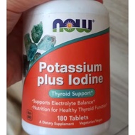 NOW Foods Potassium Plus Iodine – 180 Tablets (Mineral Supplement)