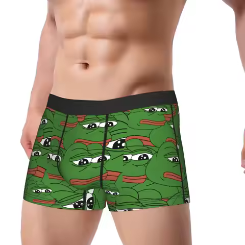 Sad Pepes frog Boxer Shorts Pouch Underwear Hot Sale Printed Boxer Brief Soft Trend Males Underpants