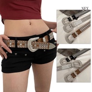 NEX Adjustable Rhinestone Waist Belts for Jeans Glitter Belt for Woman Cowboy Cowgirl Teens Female J