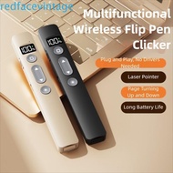REDFACEVINTAGE Laser Pointer Clicker, 2.4GHz Meeting Wireless Flip Pen Clicker, Infrared Remote Remo