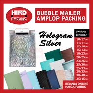 Silver Hologram mailer bubble Envelope Polybubble Bag Packing Envelope Polymailer Olshop Plain Size 