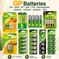 [ GP ] AA AAA 9V Battery | Super Greencell Rechargeable | 23A 27A CR2016 CR2025 CR2032 A76 Coin Cell