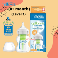 Dr. Browns: Options+ PP (0+ month) Wide-Neck Bottle 5oz/150ml - 1 Pack (Level 1)
