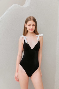 Pearly Bath Swim - The Calla Velvet Black One-Piece