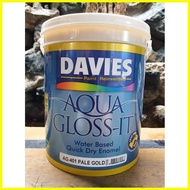 ❀ ஐ ♠ Aqua Gloss-it AG-401 Pale Gold 4L Davies Aqua Gloss It Water Based Enamel Paint 4 Liters 1 Ga