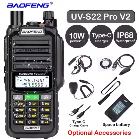 2025 Baofeng UV S22 Pro V2 10W IP68 Walkie Talkie Waterproof High Power CB Ham Long Range UV-S22 por