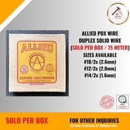 PER BOX (75METERS) Allied PDX Wire - (#14/2c, #12/2c, #10/2c) - Duplex Solid Wire