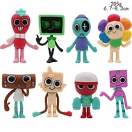 8pcs/Set Anime Dandys World Action Figure Toy Cartoon Dandy World Horror Game PVC Model Doll Figurin