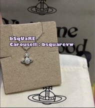 (有現貨！不用提問🙏🏻) 購自英國 經典款 Vivienne Westwood LONDON Pendant 合金 迷你水鑽土星 LOGO 項鏈 項鍊 頸鏈 頸鍊 (保証正貨及全新) 銀色