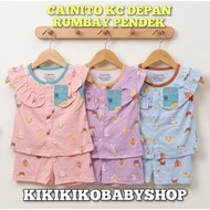 KEMEJA Rumbay  3pcs baby suit cainito shirt ruffle shorts SML xL 0-36 months daily suit